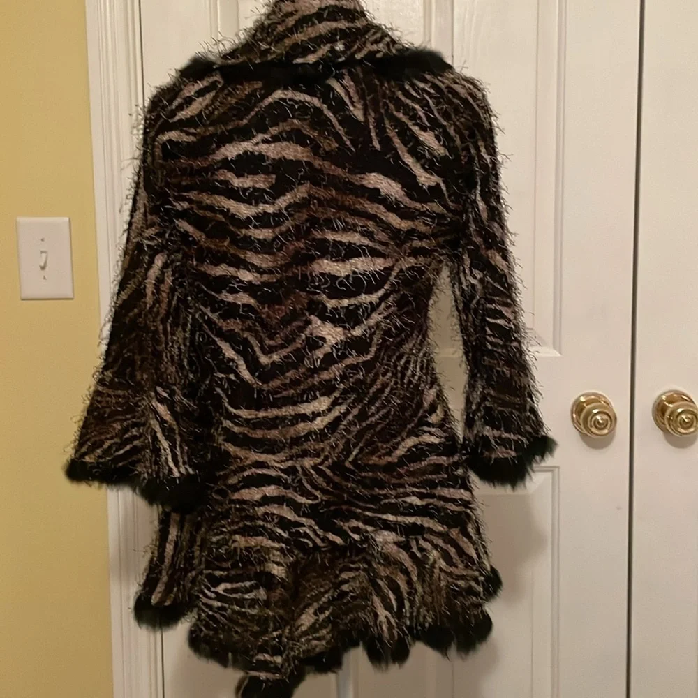 Alberto Makali Rare & Unique Vintage Zebra Striped Jacket w/ Bell Sleeves